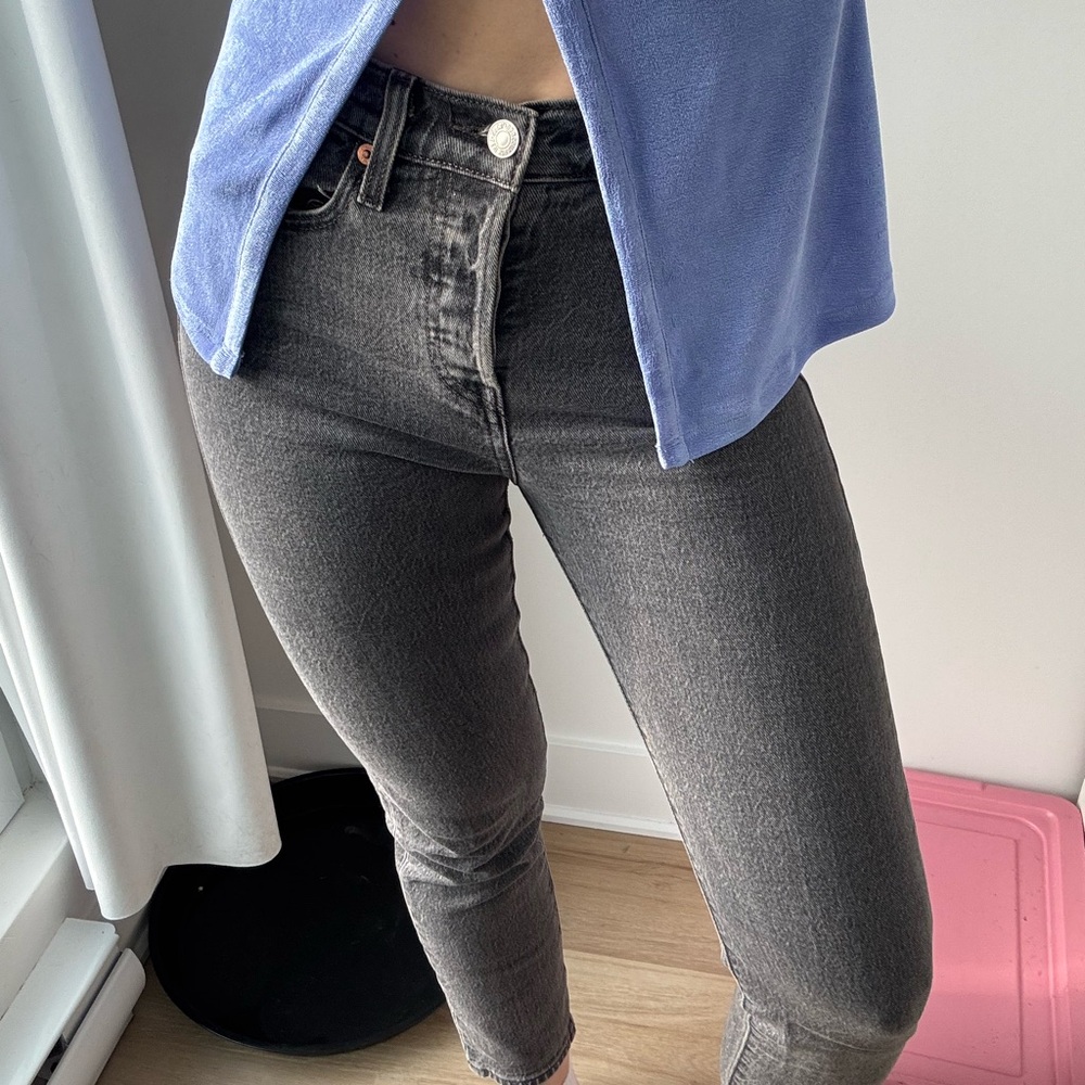 Levis Women's High-Rise Gray Wedgie Jeans